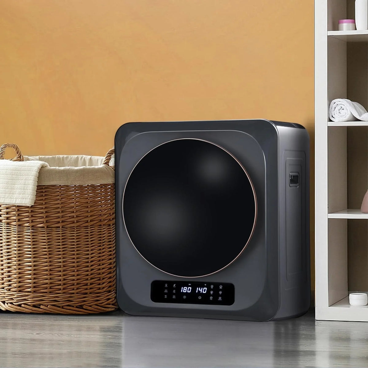 Compact Electric Laundry Dryer with Stainless Steel Drum K827097