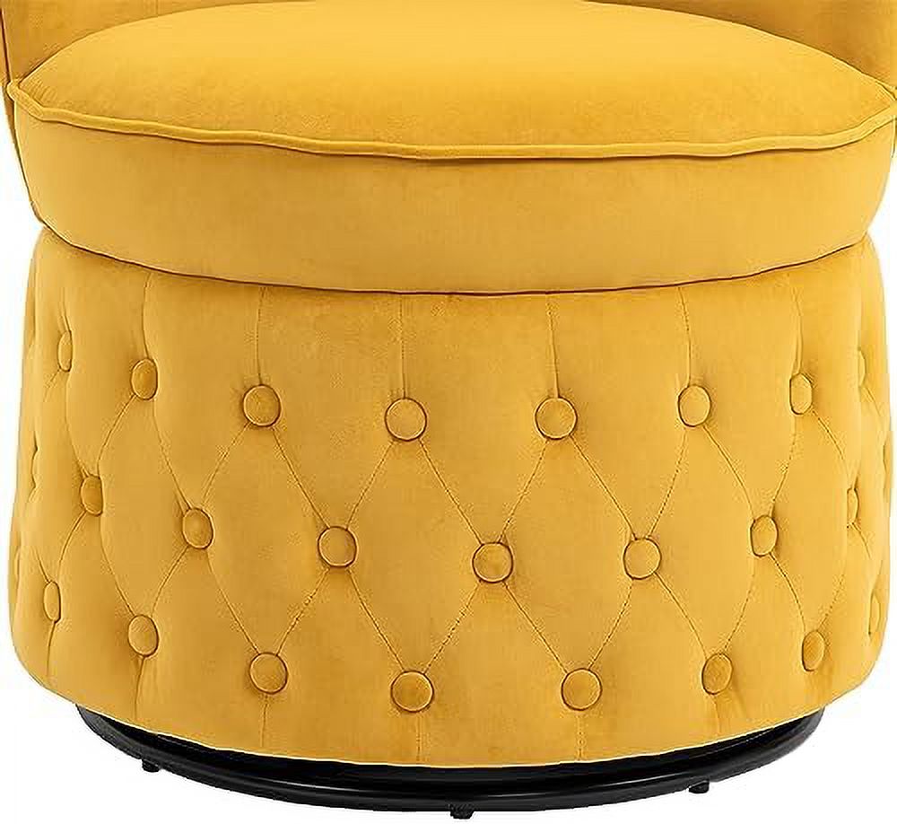 Fluffy Velvet Swivel Barrel Chair with Gold Base M768