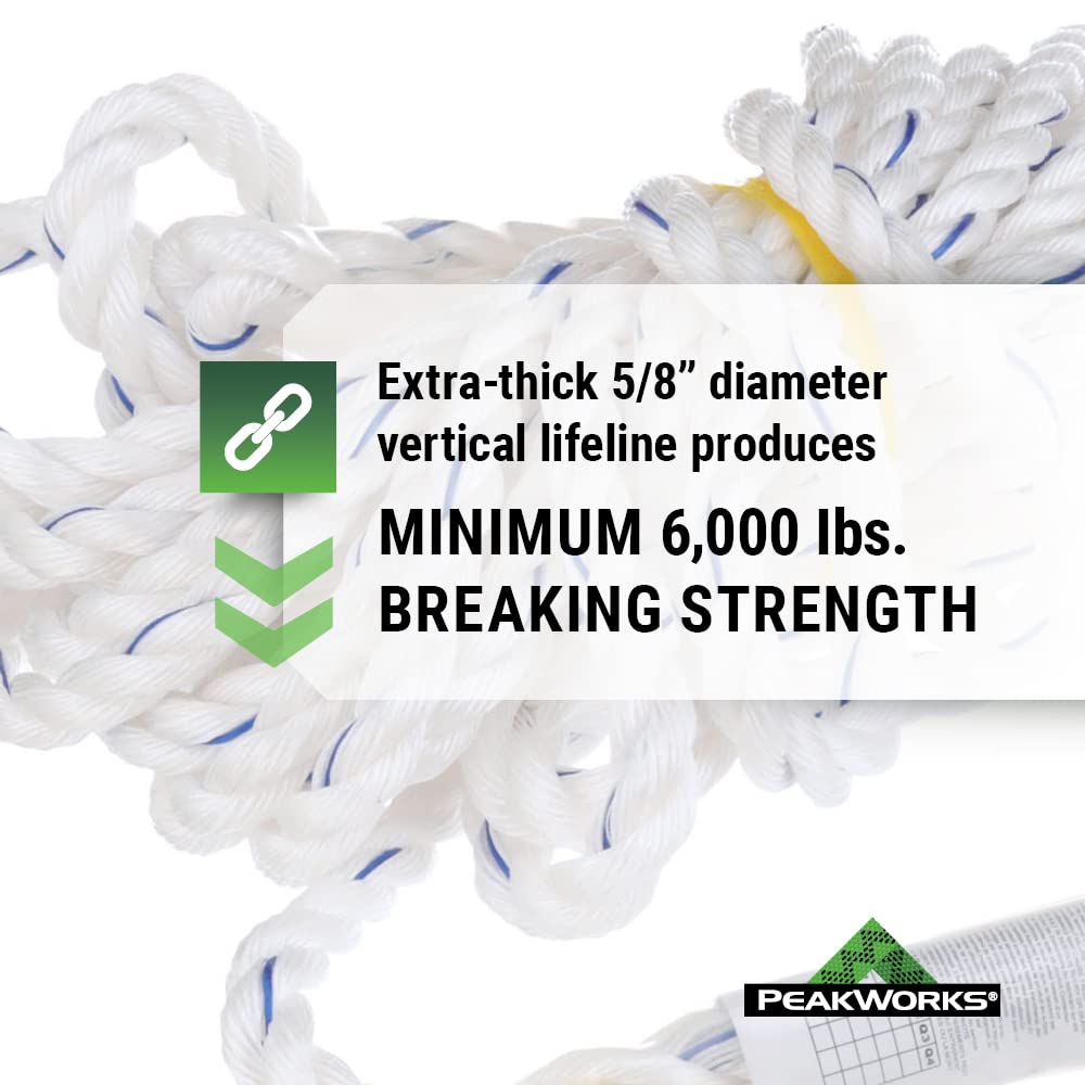Galvanized Steel Snap Hook Safety Lifeline Rope Grab, 150 ft Vertical Cable O144226
