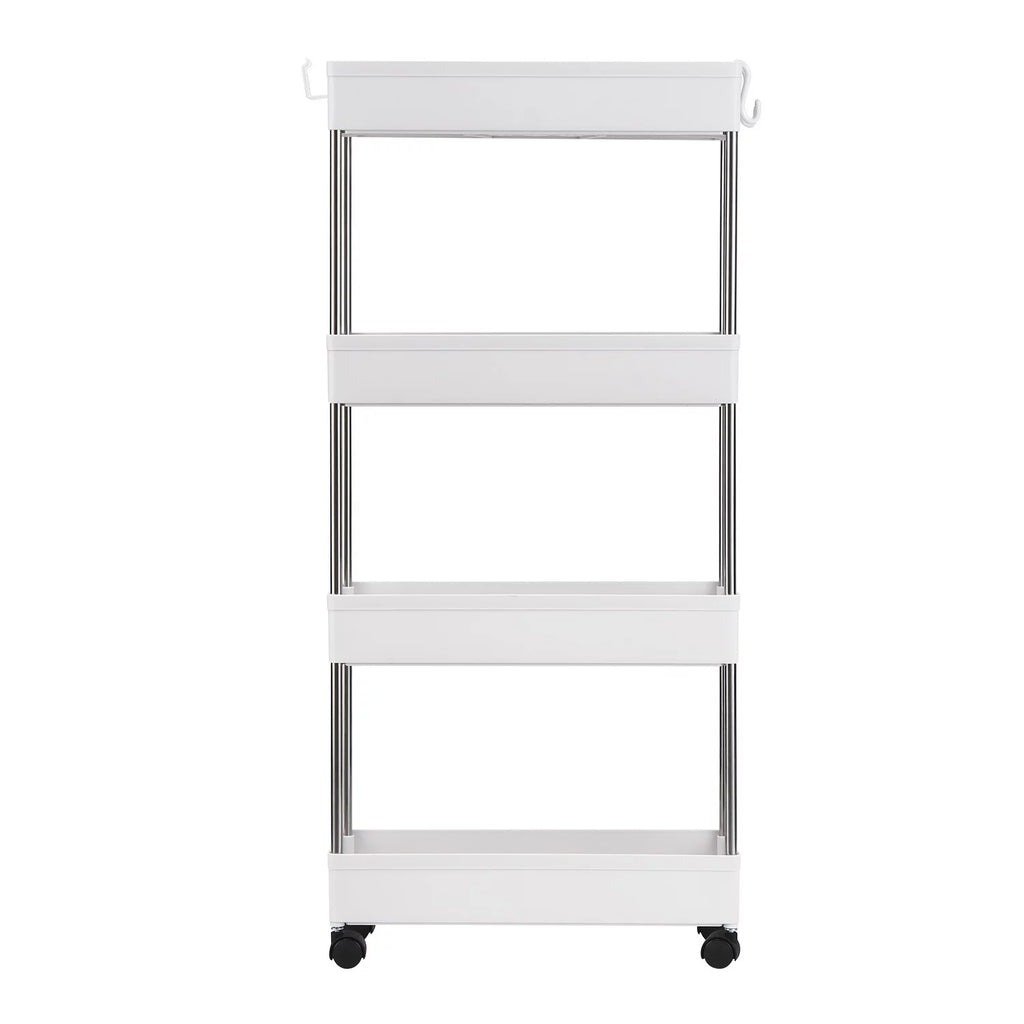 4 Tier Slim Storage Cart Mobile Shelving Unit Organizer U4085
