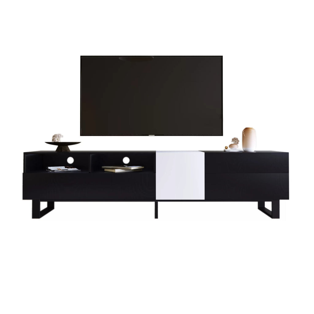 Mid-Century Modern TV Stand Up to 80" with Storage Cabinet L165