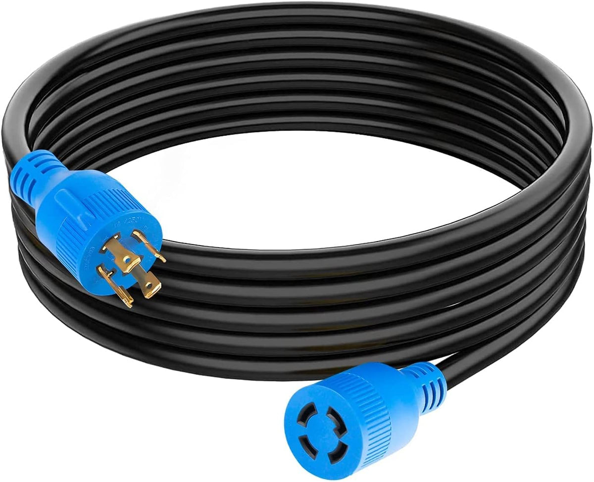 4 Prong 30 Amp Generator Extension Cord, 125/250V Up to 7500W 10 Gauge SJTW, 20 ft, Pack of 2 N9116