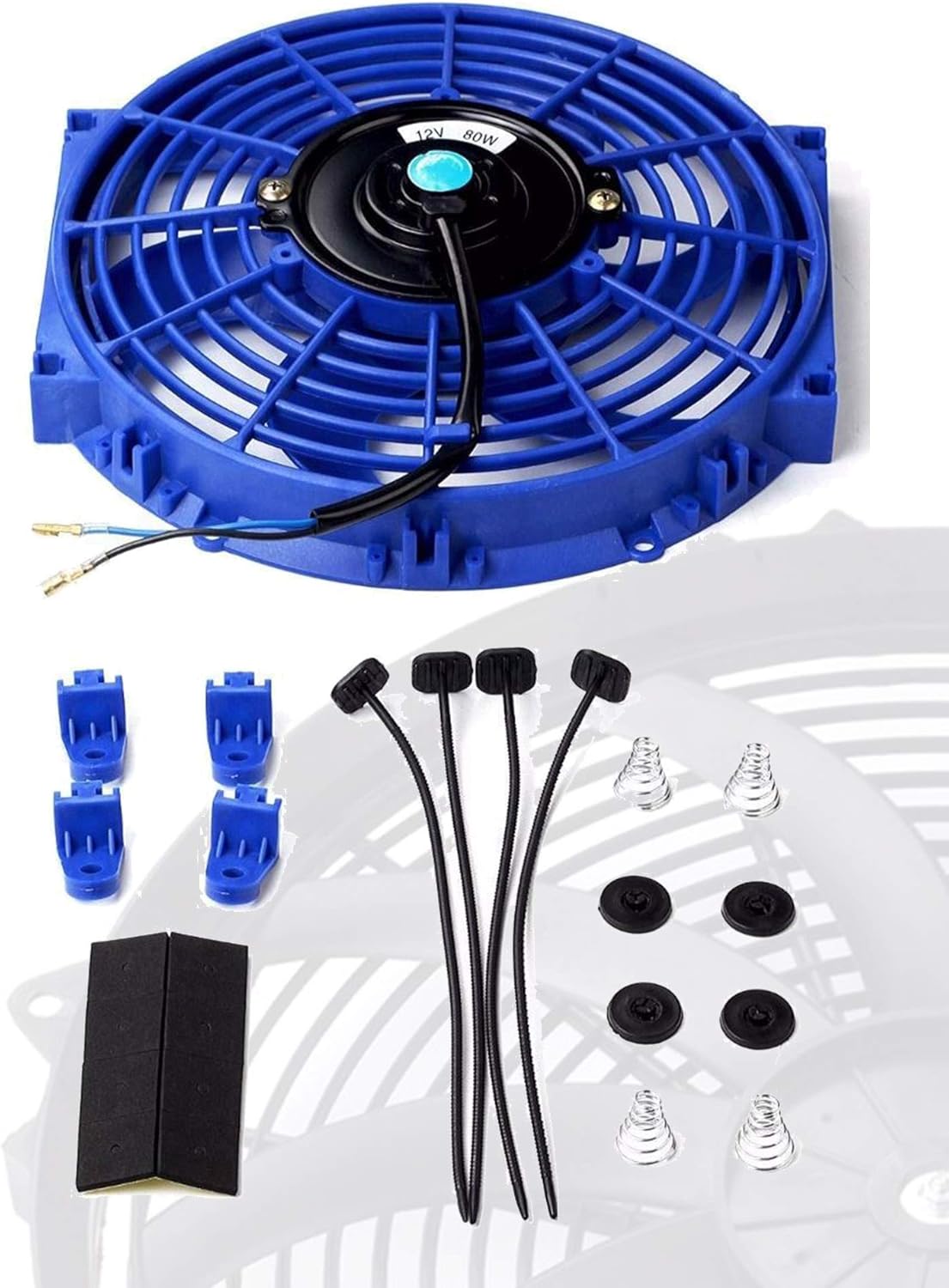 16" Universal Slim Electric Radiator Cooling Fan 12V Pack of 2 K958625