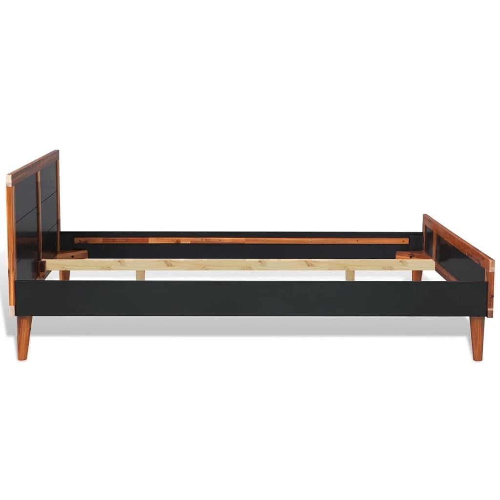 Black Solid Acacia Wood Bed Frame W439303