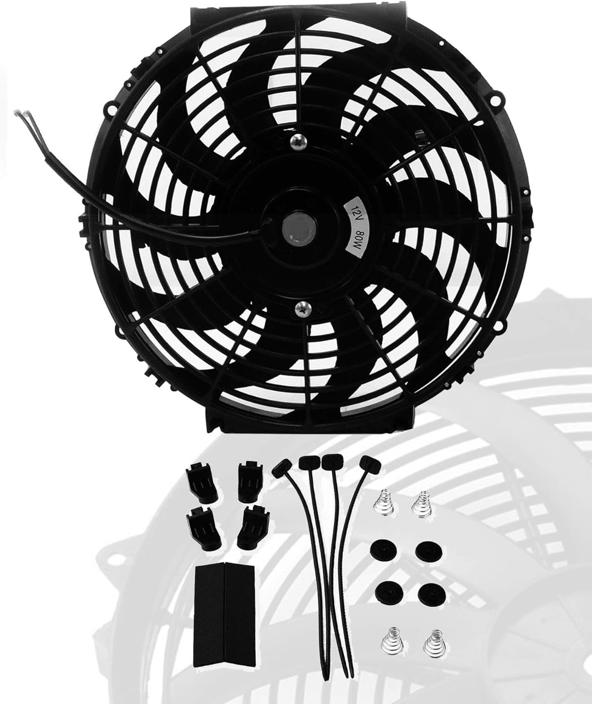 16" Universal Slim Electric Radiator Cooling Fan 12V Pack of 2 K958625