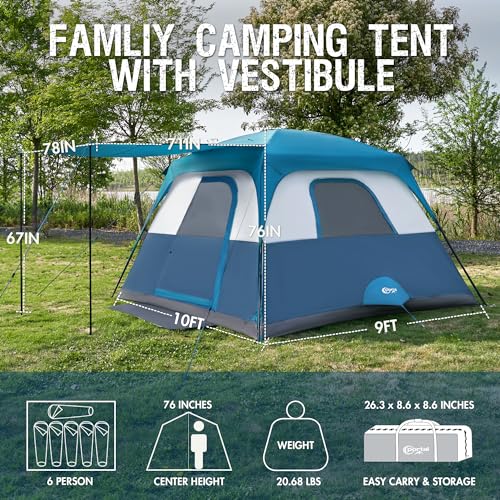 8 Person Family Camping Tent with Porch O610