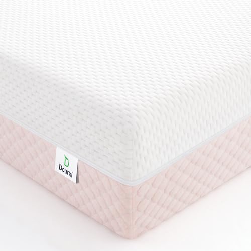 White Pink Dual Sided Memory Foam Crib Mattress K39235