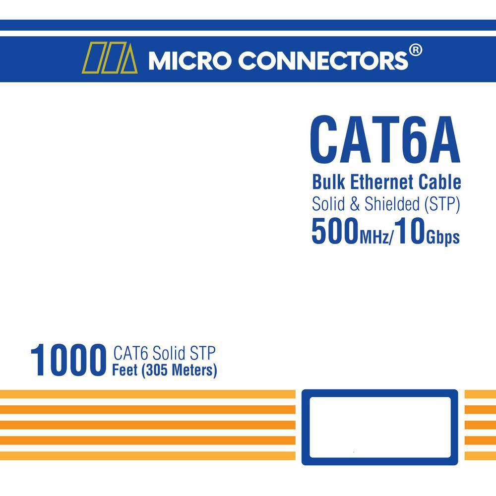 Solid Shielded Cat6a Bulk Ethernet Cable - Blue W9789