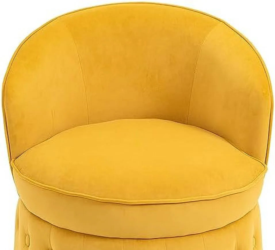 Fluffy Velvet Swivel Barrel Chair with Gold Base M768