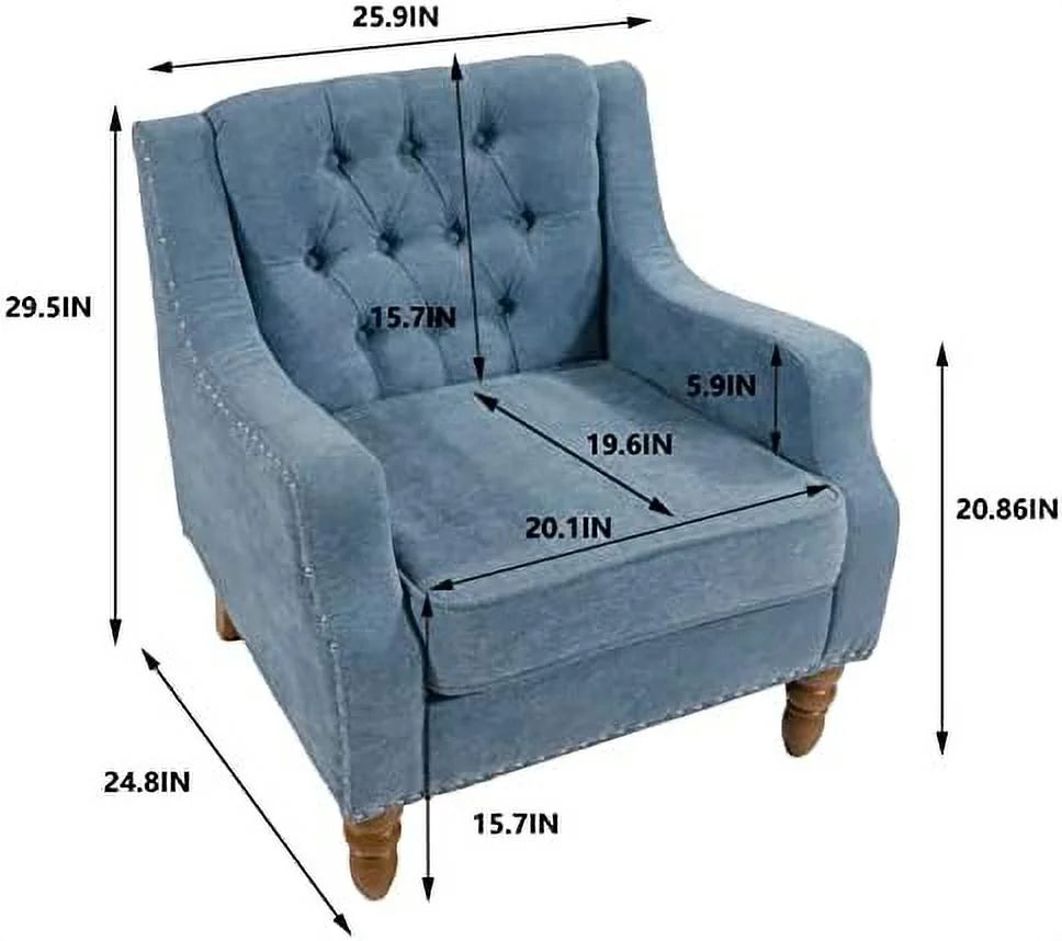 Linen Upholstered Button Tufted Accent Chair N486995