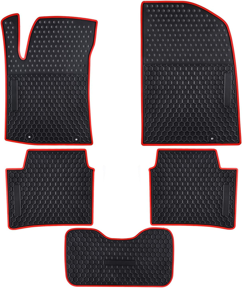 Red Odorless Washable Rubber Car Floor Mats D996