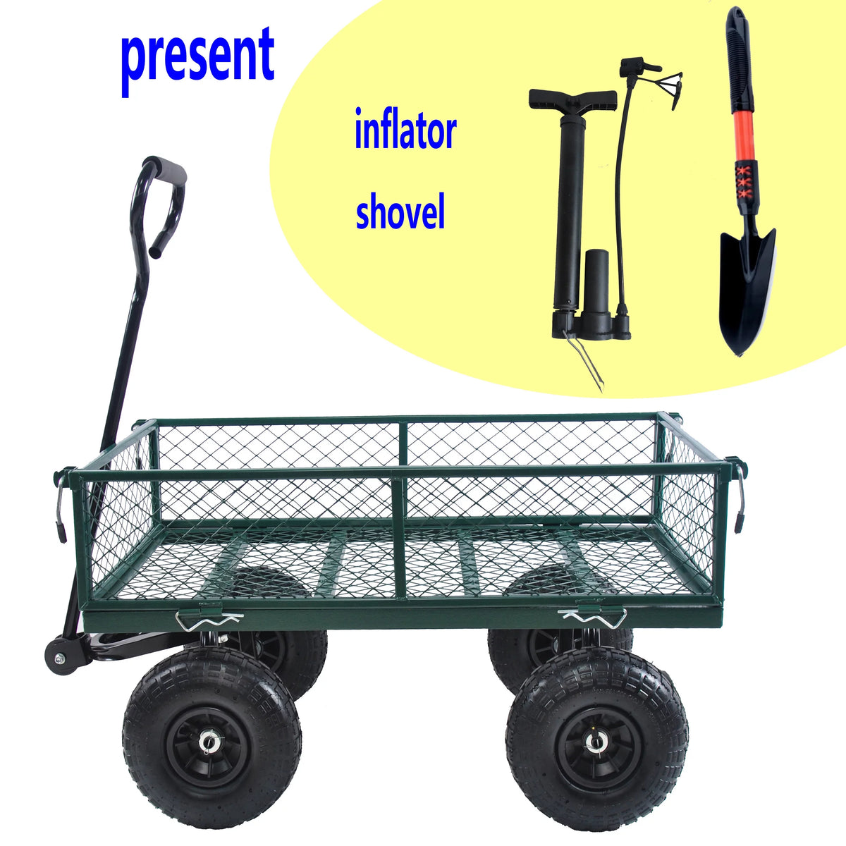 Heavy-Duty Wagon Cart Garden Cart 550lb Capacity Z3361