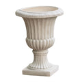 Antique White Concrete Urn Planter T14028