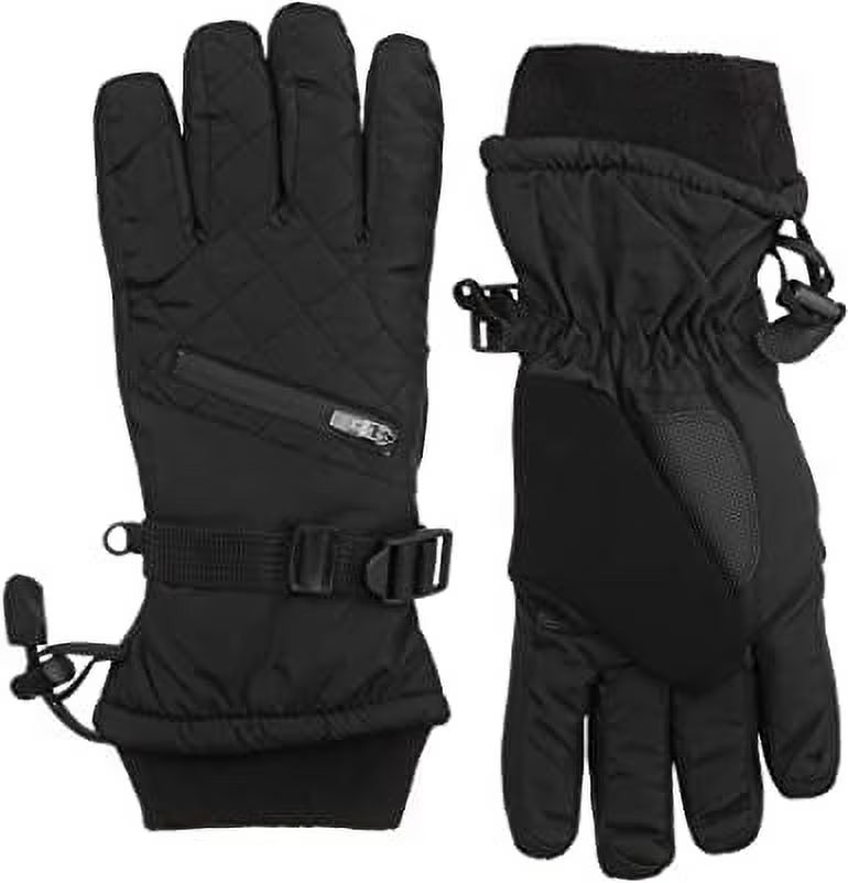 Black Waterproof Insulated Ski Gloves Y2989