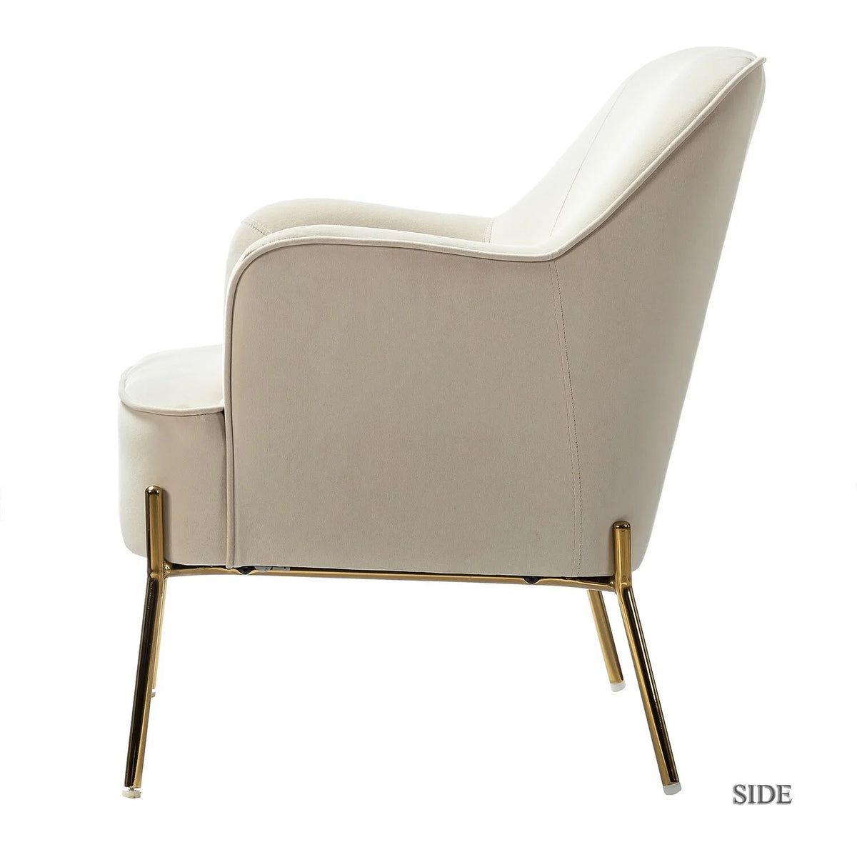 Modern Velvet Accent Chair with Metal Legs O502430