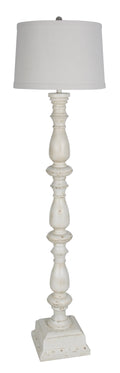 70 Distressed White Floor Lamp Polyresin Z600