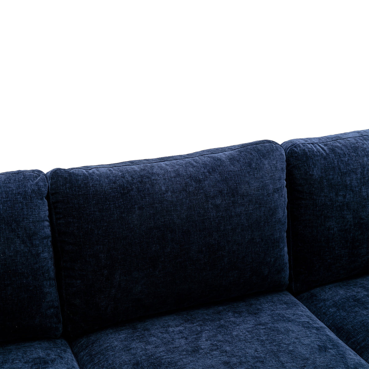 Navy Blue 4-piece U Shaped Fabric Sectional Sofa O53162