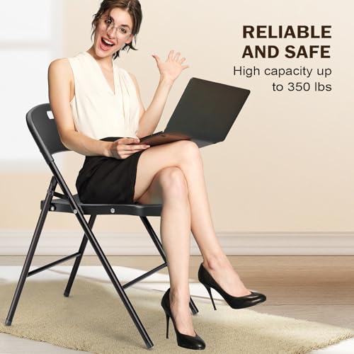 White Plastic Folding Chairs, 6 Pack L306385