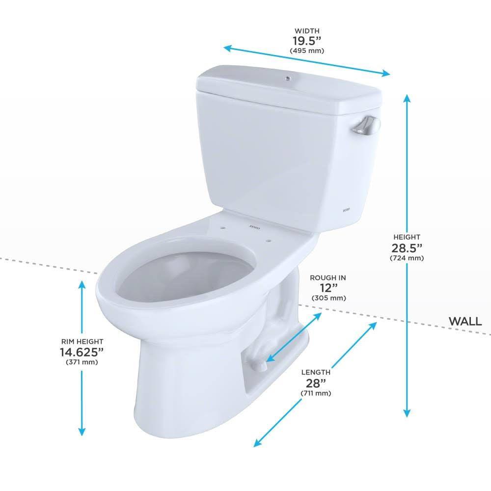 Cotton White Two-Piece Elongated Toilet with Right-Hand Trip Lever Z8801