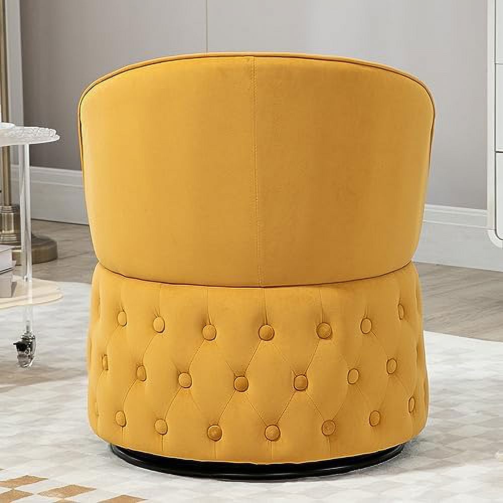 Fluffy Velvet Swivel Barrel Chair with Gold Base M768