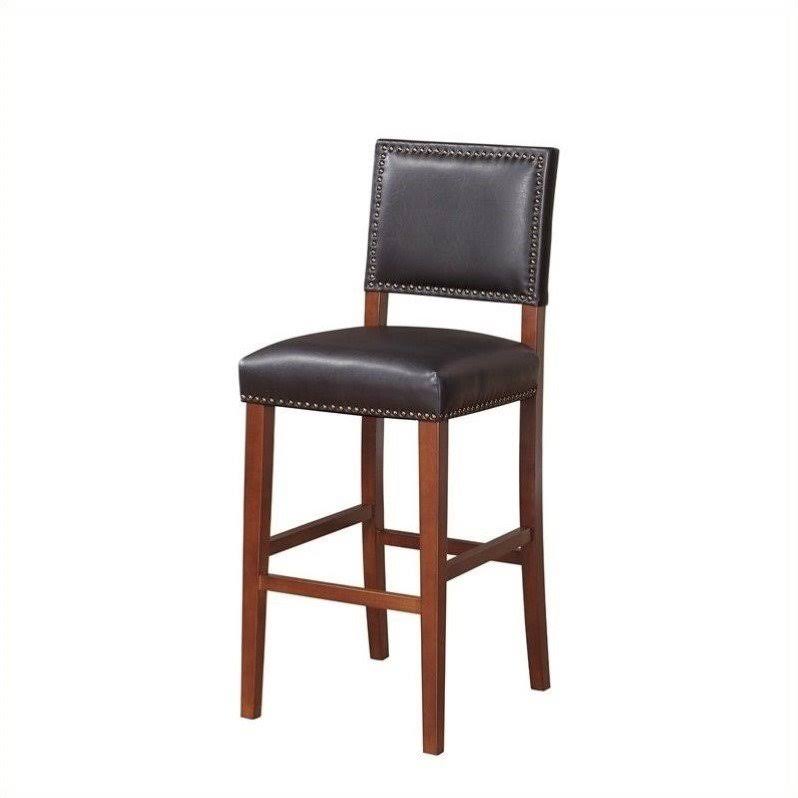 Black Faux Leather Bar Stool P367