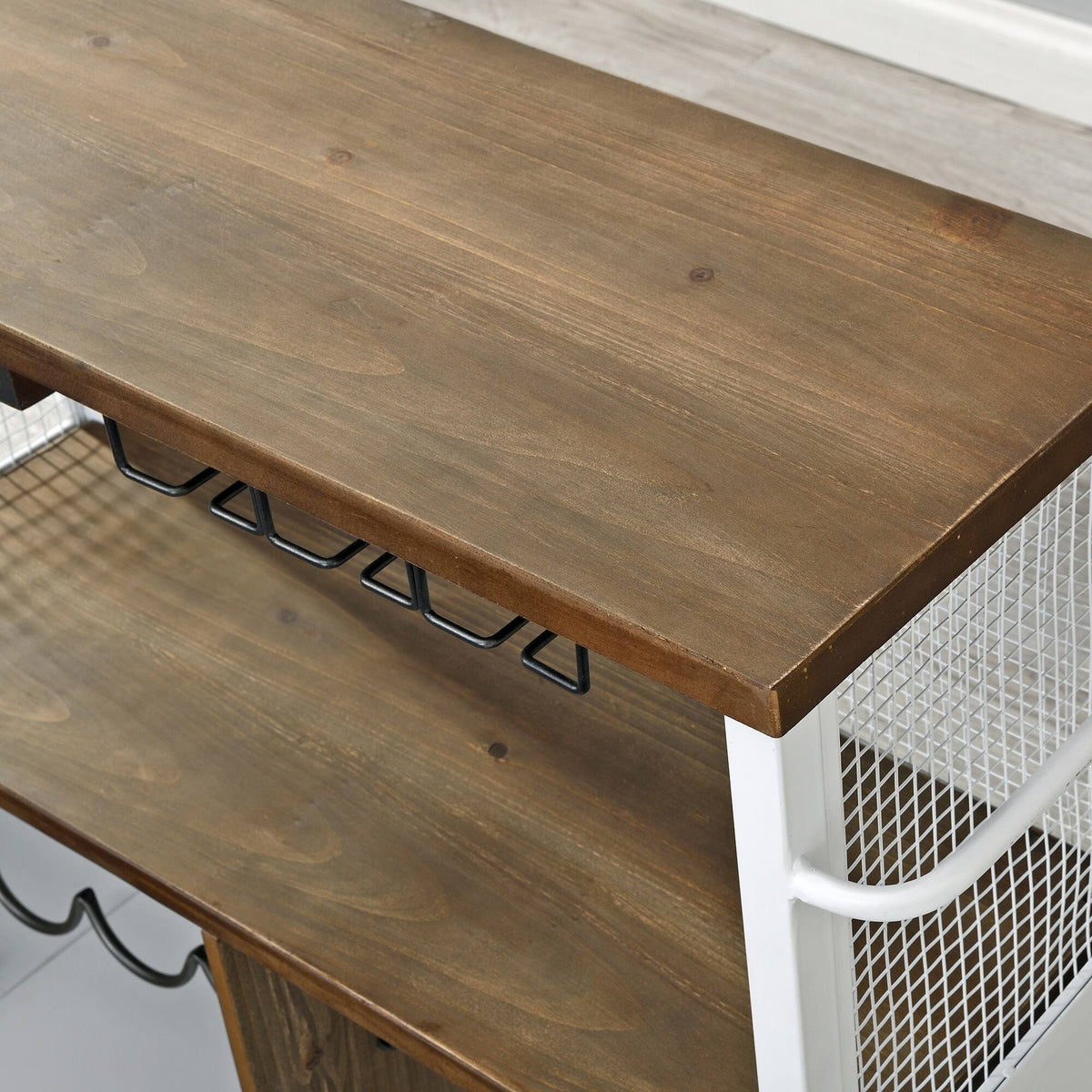 White Farmhouse Kitchen Cart X95097
