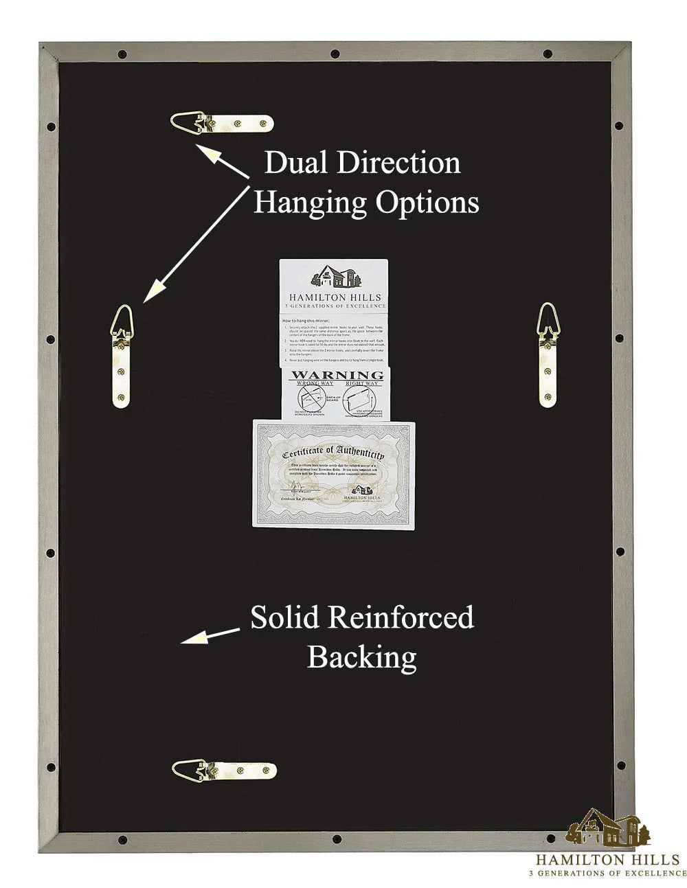 Brushed Metal Wall Mirror 22" x 30" M54448