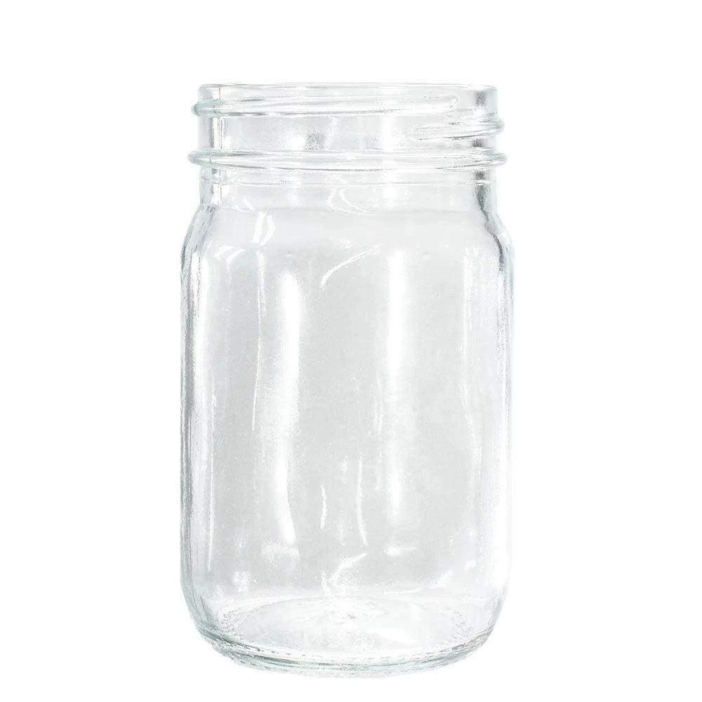 24 Pack 4 oz Clear Glass Jar with Black Plastic Cap I1513