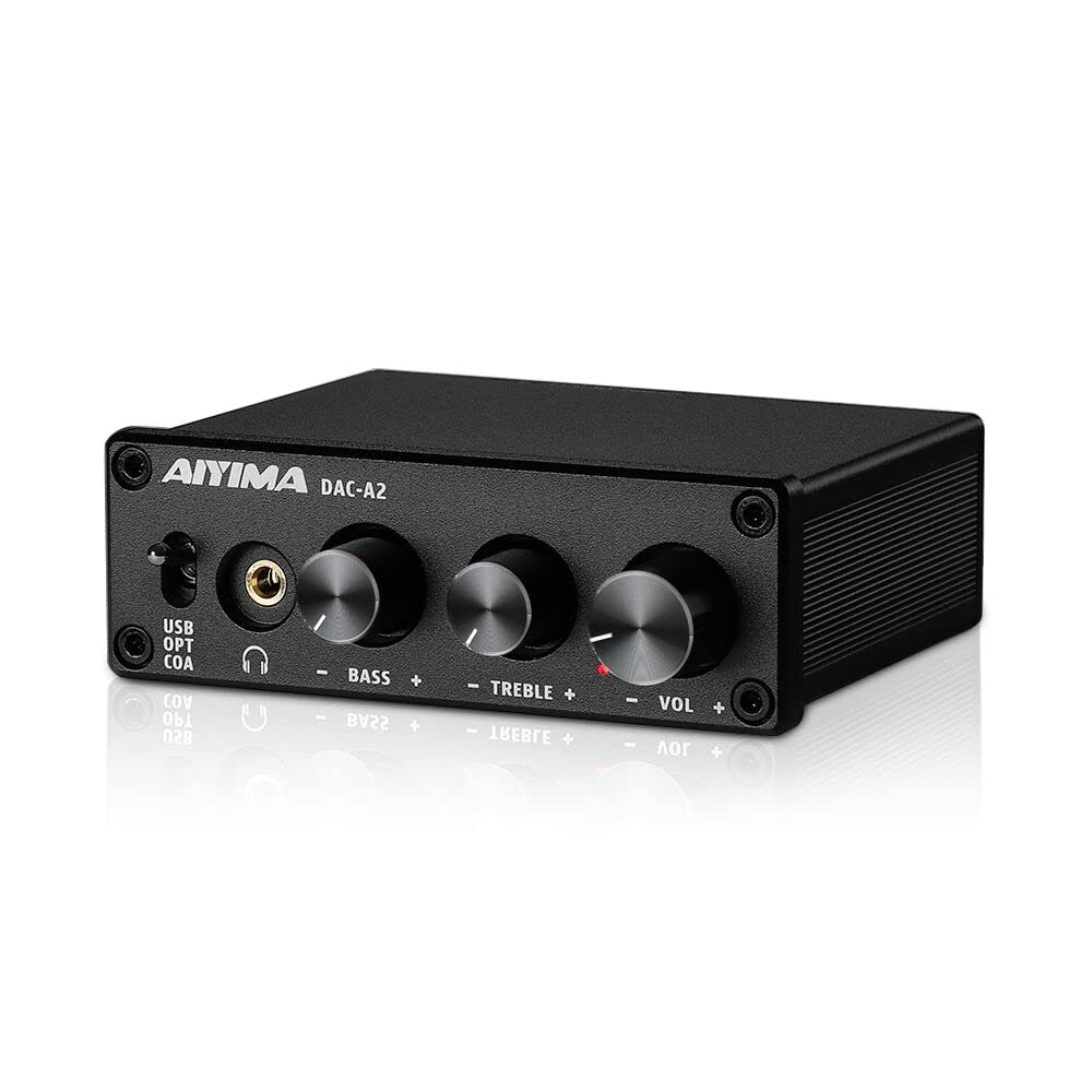 DAC-A2 Headphone Amplifier DAC with Bass Treble Controls, 24Bit 192kHz, Pack of 2 W356975