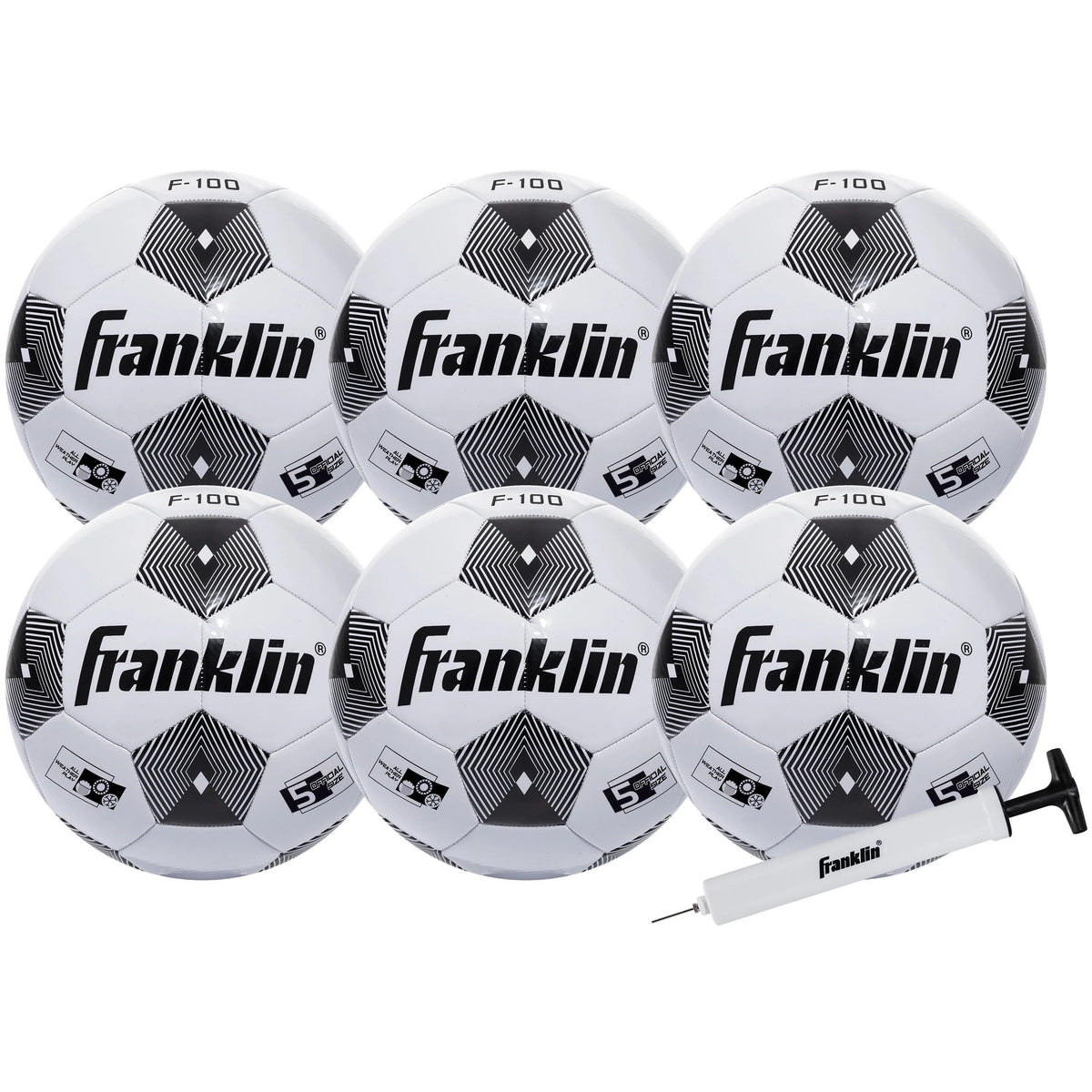 6-Pack Soccer Balls and Pump Q9690