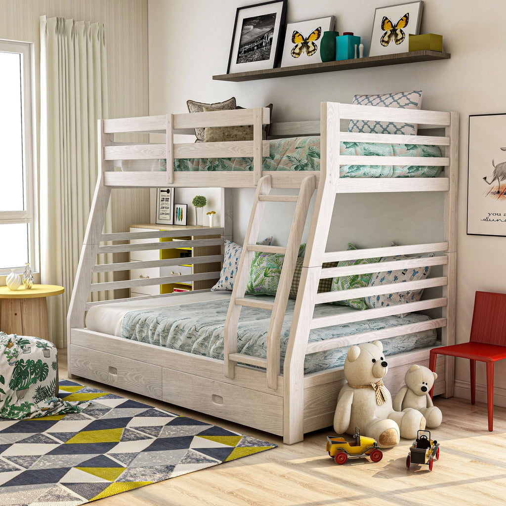 Dark Walnut Solid Wood Bunk Bed Set Z135
