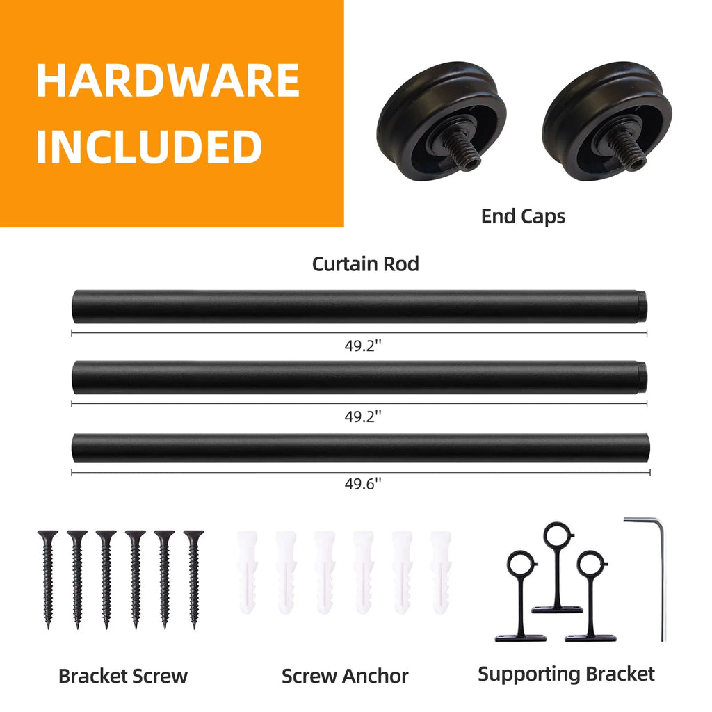 Black Adjustable Industrial Curtain Rod Z168