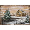 Winter Cabin Art Work C905