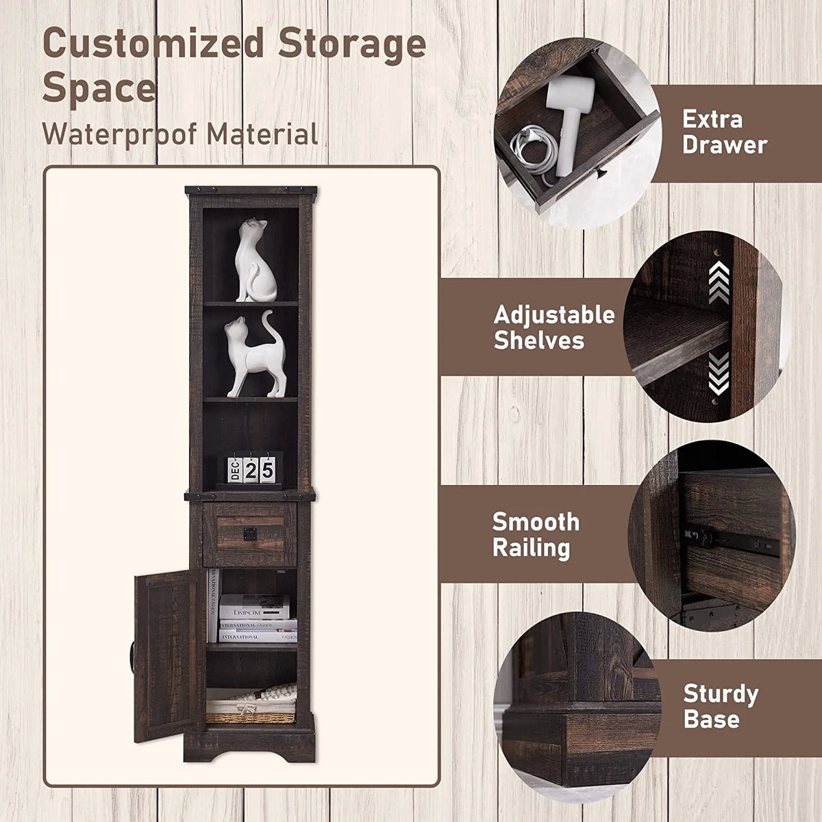 Bathroom Storage Cabinet with Door and Drawer S523
