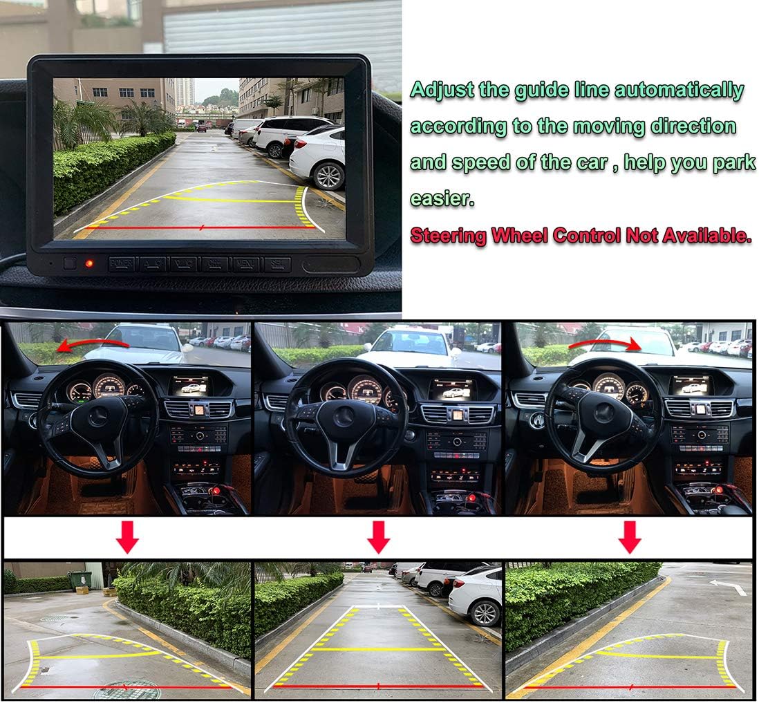 License Plate Backup Camera with Dynamic Moving Guide Line, Waterproof Night Vision Rear View Camera Pack of 2 A662517