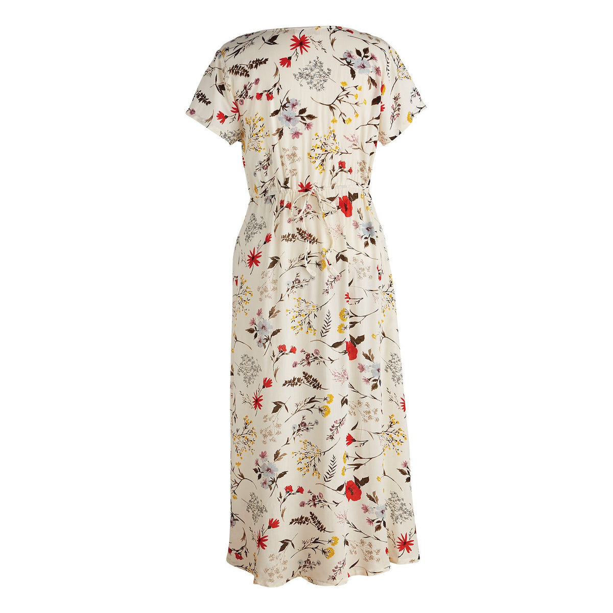 Spring Garden Dress Button Front Short Sleeve Floral F7715