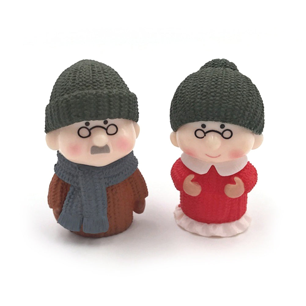 Grandparents Action Figure Set, Dollhouse People Grandma and Grandpa Miniature Decor Z2541
