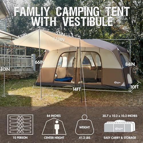 8 Person Family Camping Tent with Porch O610