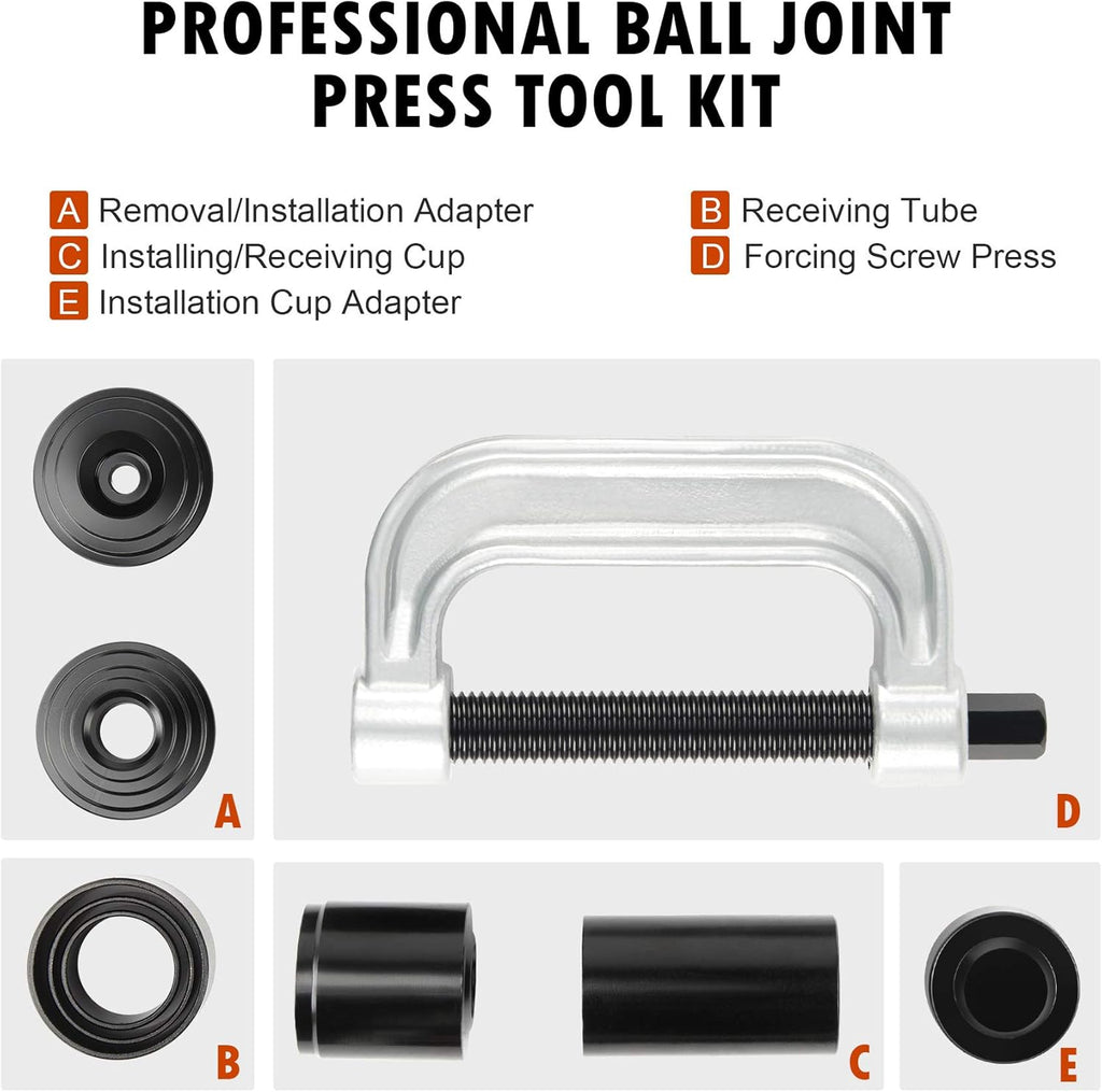 Ball Joint Press & U Joint Removal Tool Kit with 4wd Adapters C114