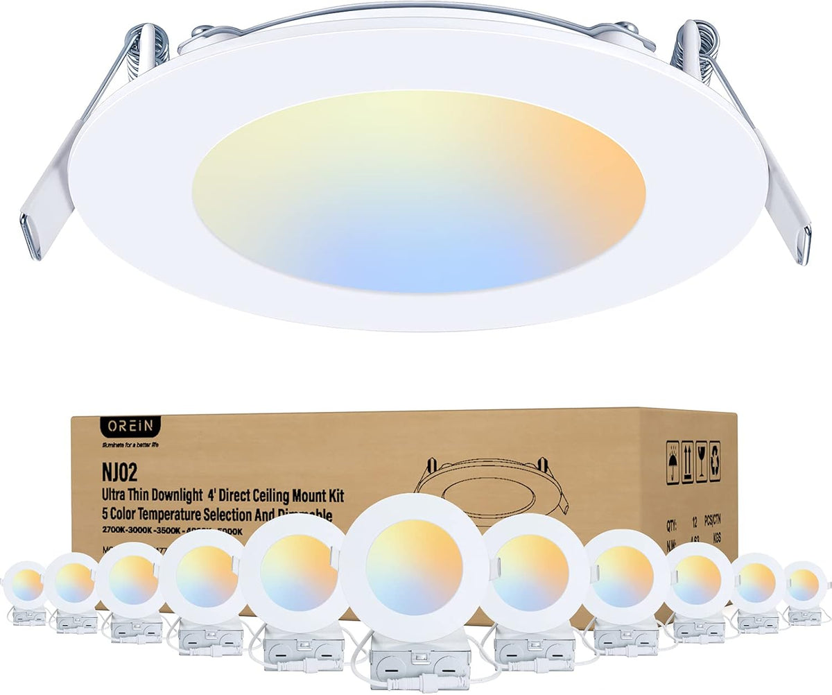 LED Recessed Lighting 4 Inch Dimmable Canless Downlight with Junction Box E950465
