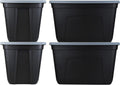 18-Gallon (72-Quart) Blue Plastic Storage Containers with Lids, Pack of 4 U26990