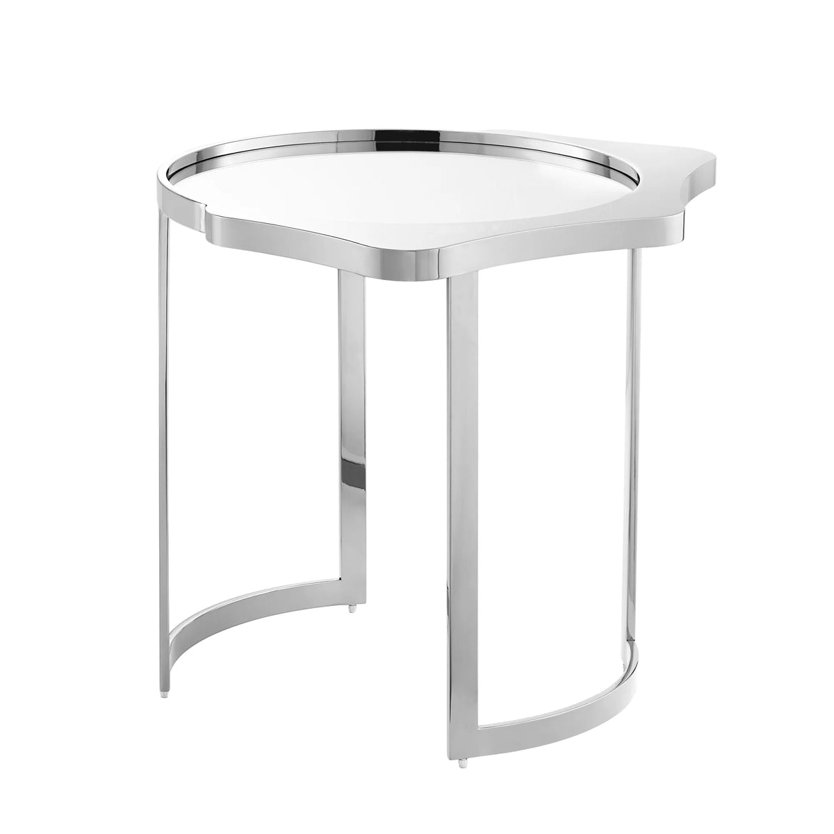 Abstract End Table with Mirrored Top B7207