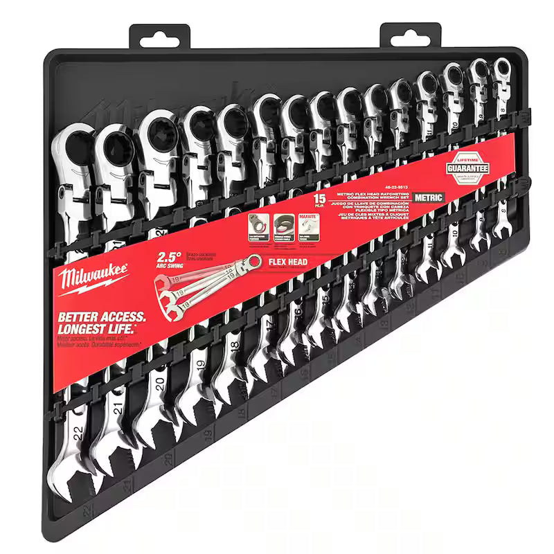 19-Piece Flex-Head Ratcheting Combination Wrench Set Metric Z504299