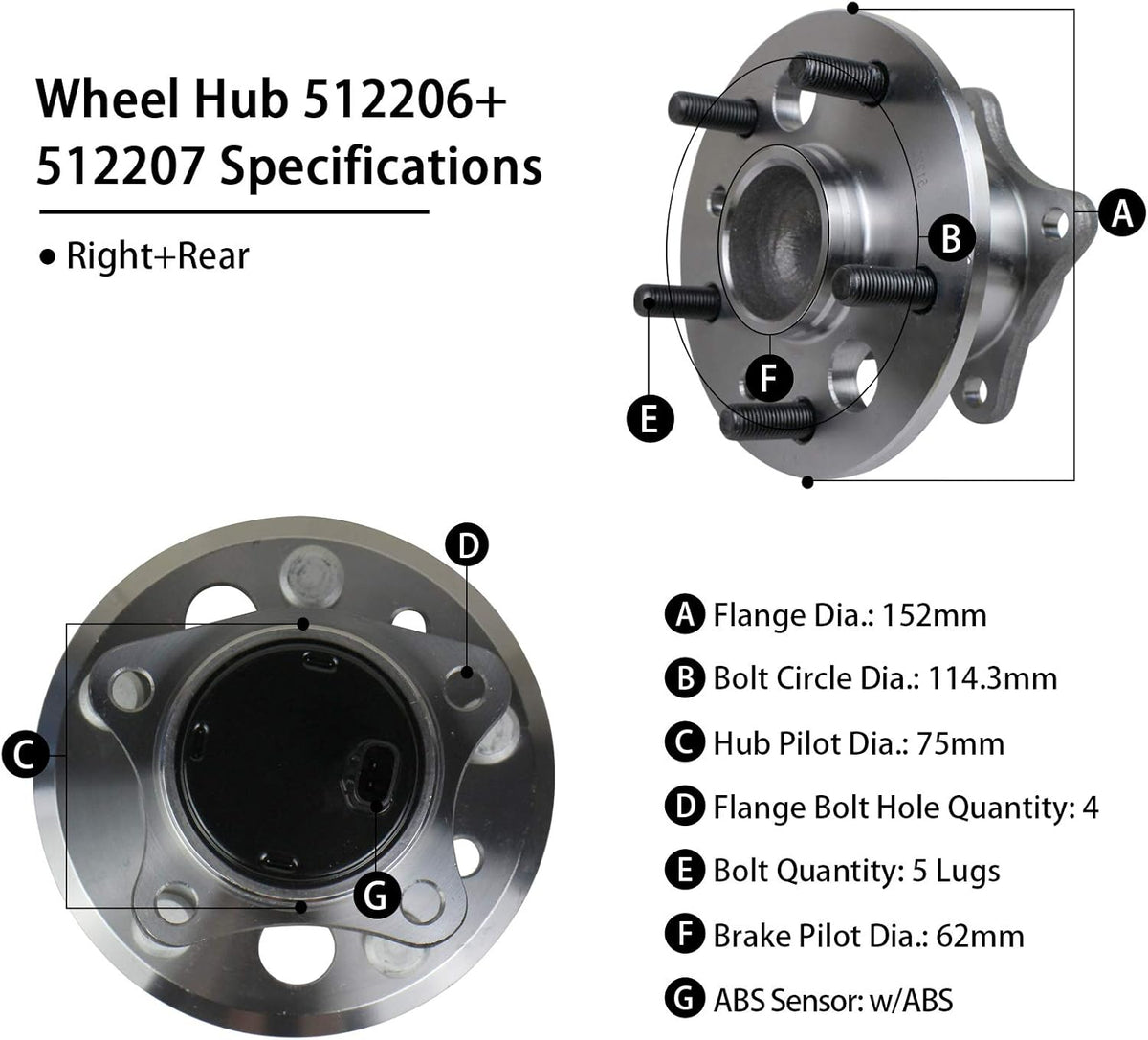 Rear Wheel Hub & Bearing Assembly U73208