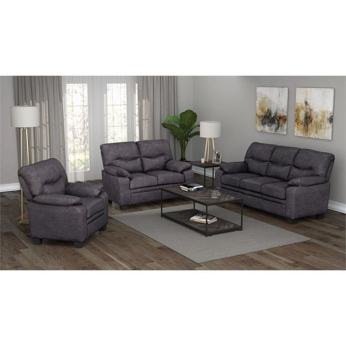 Upholstered Chair and Loveseat S984