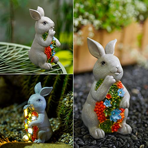 Solar Garden Statue Turtle with Succulent and 7 LED Lights Y63289