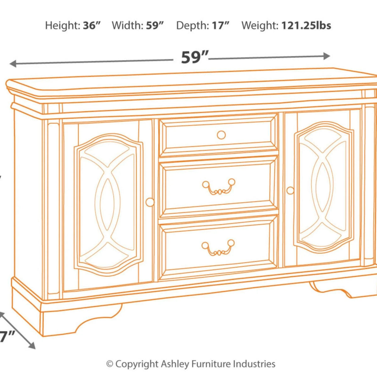 Chipped White and Brown Server L48569