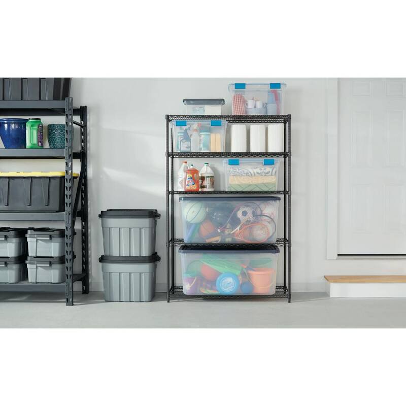 Black 5-Tier Steel Wire Shelving Unit M454