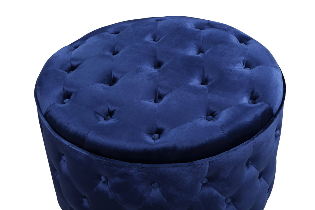 Round Velvet Ottoman Pouf F724908