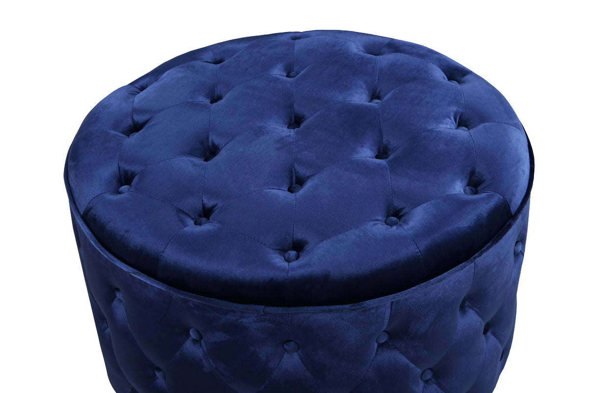Round Velvet Ottoman Pouf F724908